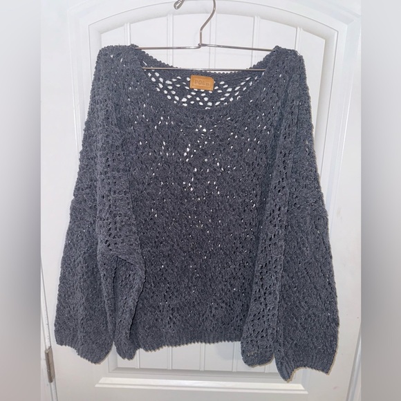 POL CROCHET SWEATERS size small in color: tan and size medium in color gray. - Picture 9 of 15